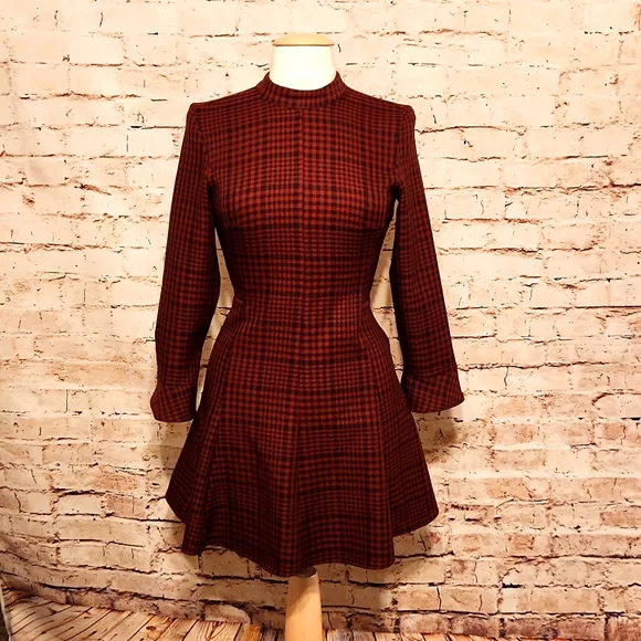 Zara Red Plaid Dress - Picture 1 of 3